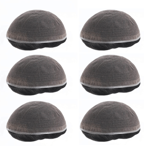 Set Risparmio 6x Protesi capelli uomo parziale in Swiss Lace (capelli europei)