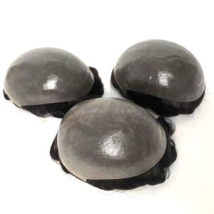 Set Risparmio 3x Protesi capelli uomo Skin Annodato Medio (capelli Europei)