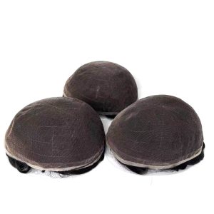 Set Risparmio 3x Protesi capelli uomo parziale in Swiss Lace (capelli europei)