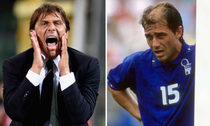 Antonio Conte con e senza capelli